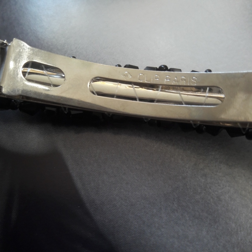 New Large Black Sparkly Hair Clip Barrette - Picture 3 of 6
